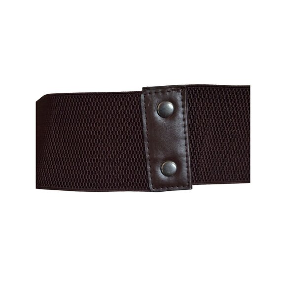 Y2k Braided Brown Waist Belt With Faux Leather Design & Snap Closure M/L Size - Picture 10 of 10